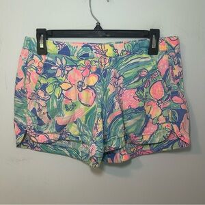 Lilly Pulitzer Bennett Blue Ocean View Pull-On Shorts Size XS